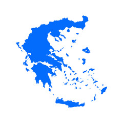 Fototapeta premium Greece map silhouette. Map of the country's borders on a white background