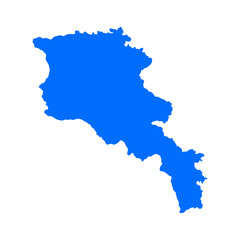 Obraz premium Armenia map silhouette. Map of the country's borders on a white background