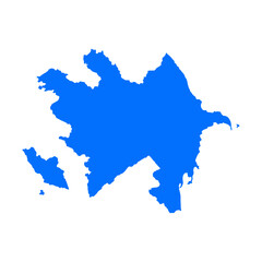 Fototapeta premium Azerbaijan map silhouette. Map of the country's borders on a white background