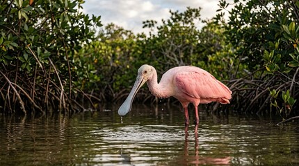 Obraz premium pink flamingo in the water