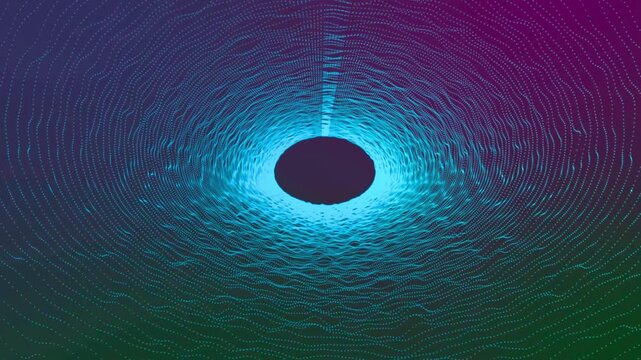 Vibrant digital illustration of concentric circles with gradient colors and dotted patterns