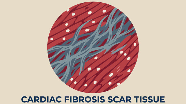 Cardiac Fibrosis Scar Tissue Formation Microscopic View