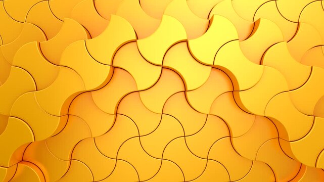 Geometric Shapes Form a Wave. Abstract motion, two color, 3d rendering, 4k resolution
