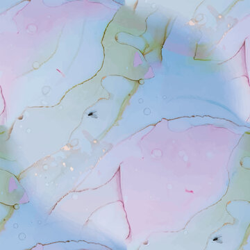 Gold Marble Watercolor. Alcohol Ink Marble. Blue Oriental Background. Shiny Water Color. Geode Seamless Texture. Green Ink Paint. Luxury Abstract Template. Marble Ink Vector. Pink White Background.