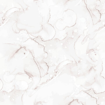 Beige White Grunge. Vector Seamless Template Light Marble Pattern. Beige Soft Floor. White Abstract Background. White Marble Watercolor. Beige Alcohol Ink Marble Paint. Light Water Color Watercolor.