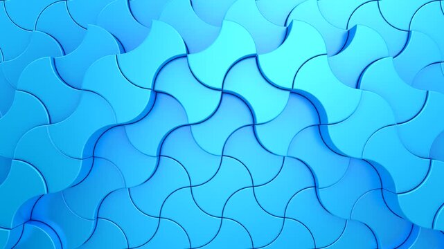 Geometric Shapes Form a Wave. Abstract motion, two color, 3d rendering, 4k resolution
