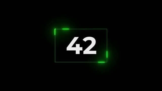 Glowing neon 47 second countdown timer animation. Countdown Timer.4k animation