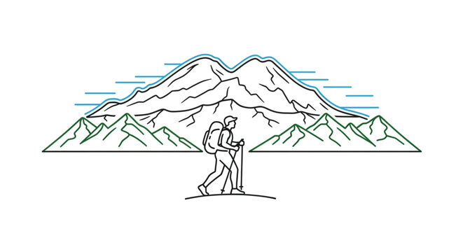 Hikers standing on mountain peak together.