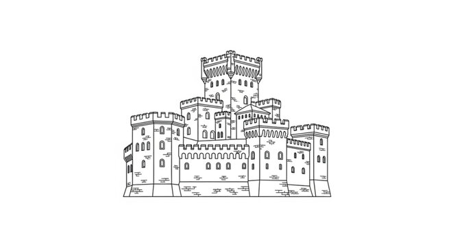 Medieval Castle Architecture Towering Structure.