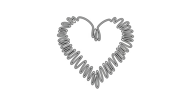 Heart shaped metal coil spring object.