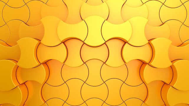 Geometric Shapes Form a Wave. Abstract motion, two color, 3d rendering, 4k resolution
