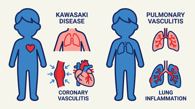 Kawasaki Disease Coronary and Pulmonary Vasculitis in Children