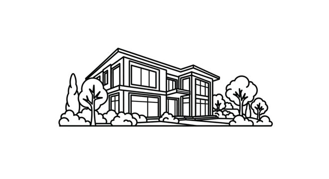 Modern Two Story House Exterior Design.