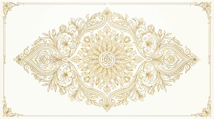 Vintage floral damask pattern with intricate filigree ornaments © S.Siam