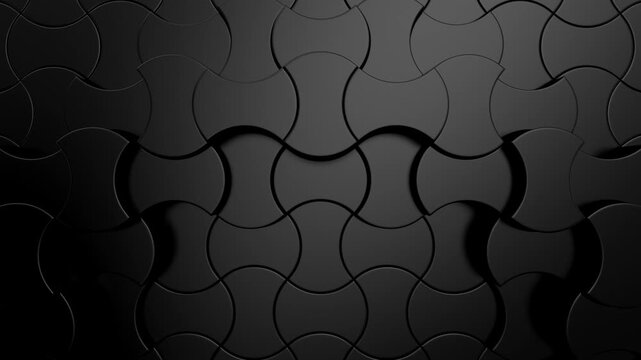 Geometric Shapes Form a Wave. Abstract motion, two color, 3d rendering, 4k resolution
