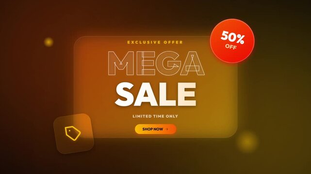 Mega sale advertisement with 50 off discount