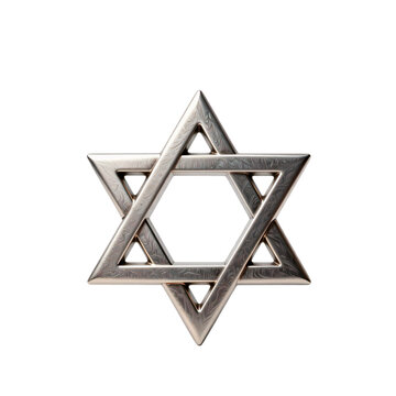 Elegant star of david with a detailed metallic finish on a white background