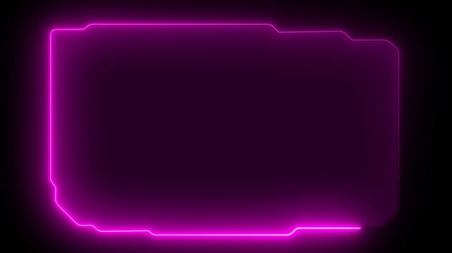 Futuristic Neon HUD Frame Overlay Cyan Digital Interface Element, HUD head up display interface template with basic geometry line element. Universal technology line and frame video overlay futuristic 