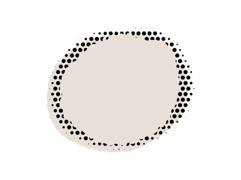Retro torn cutout paper sheet with a halftone polka dot texture.