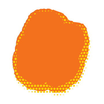 Halftone paper sale badge. Torn cardboard frame. Duotone paper badge