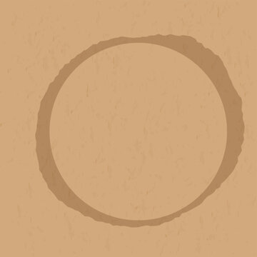 Mug trace on a cardboard. Coffee or tea stains.