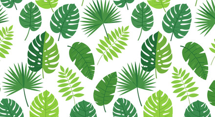 Fototapeta premium Green tropical leaves pattern design for decorative and commercial use