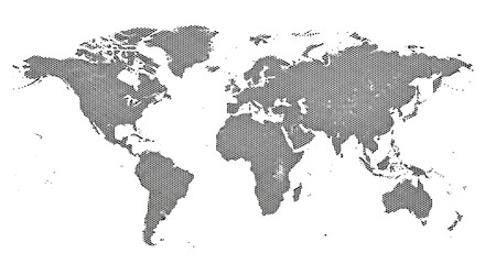 Fototapeta premium Gray World Map on White Background.