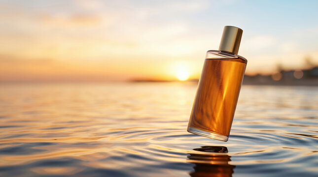 Golden body oil for correcting uneven swimsuit tan lines