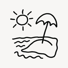 Obraz premium Minimalist beach scene illustration.