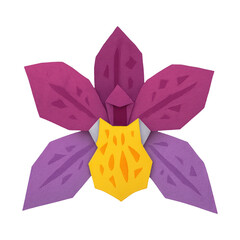 Obraz premium PNG Colorful paper orchid illustration
