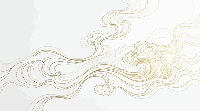 Traditional chinese style golden cloud pattern, elegant flowing lines, auspicious cloud motif