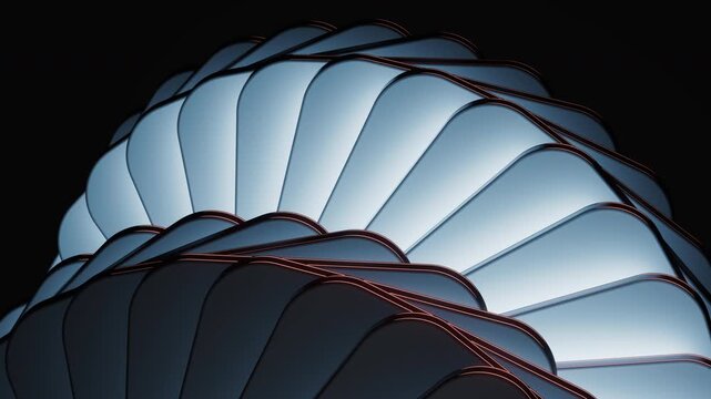 Rotating creative shapes geometries background, 3d rendering.