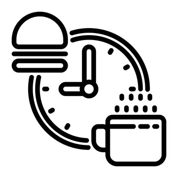 lunch time icon, line icon style