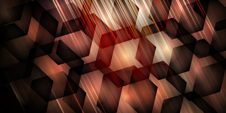 Abstract geometric background with dark brown hexagonal shapes