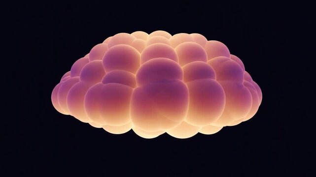 Glowing 3d cloud shape on black background