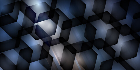 Fototapeta premium Abstract dark blue geometric hexagon background