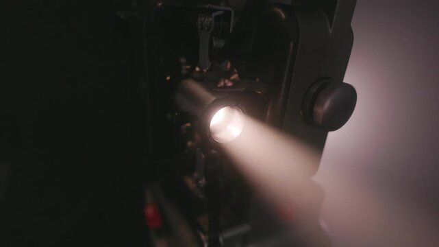 Vintage futuristic 8mm Projector with beam