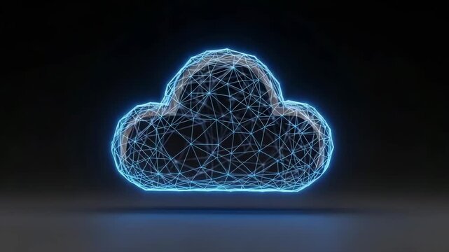 Digital cloud computing concept icon