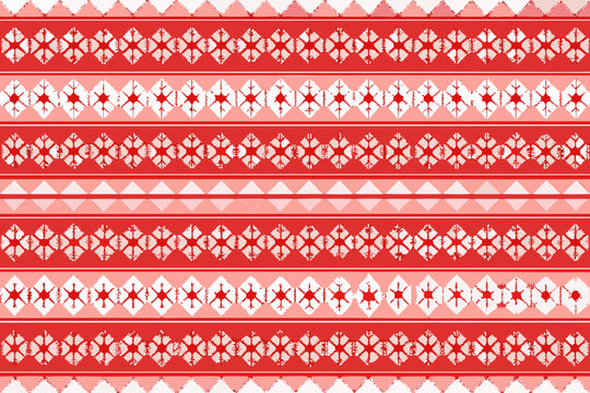 Red And White Geometric Checkered Pattern Repeating Textile Design