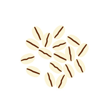 Coffee Beans Vector Illustration, Isolated Transparent Background, Flat Design Icon for Beverage and Cafe Industry Use