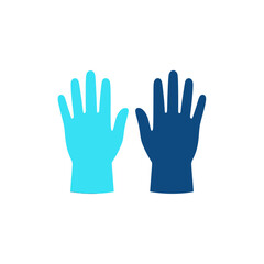 Fototapeta premium Two Hands Gloves Icon, Vector Illustration Isolated on Transparent Background for Healthcare or Safety Use