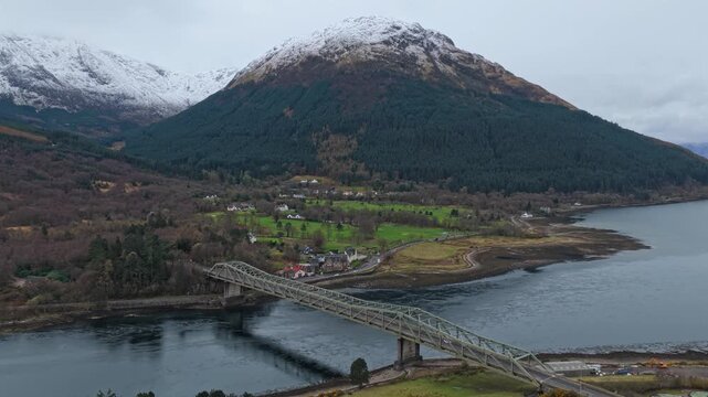 Scenic ballachulish bridge crossing loch leven in the scottish highlands