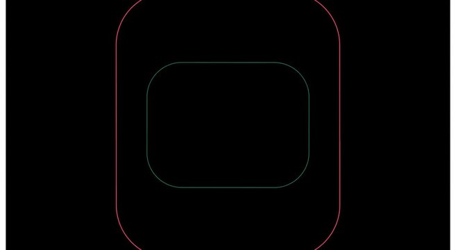 Minimalist abstract motion animation background, with rotating neon, rounded rectangles