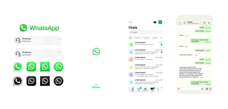 WhatsApp Meta UI Template 2026 Update. WhatsApp logo.