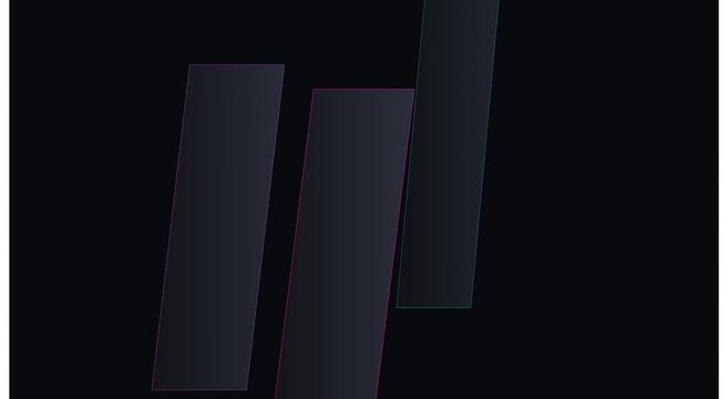 Minimalist abstract motion with floating vertical bars and neon glow animation