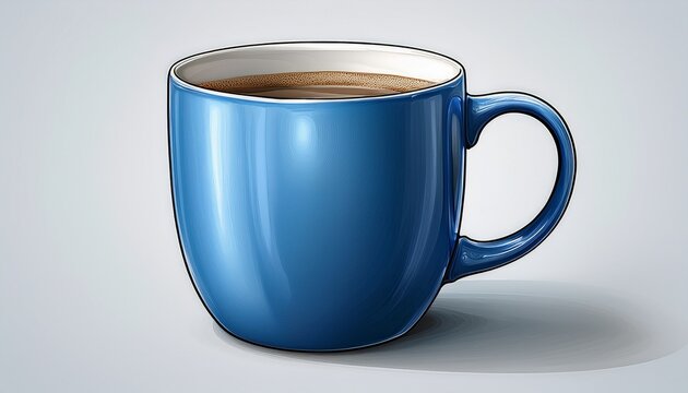 Oz Blue Coffee Mug Mockup Isolated