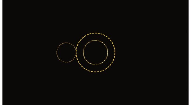 Minimalist abstract motion with pulsing concentric circles and interlocking gear rings animation