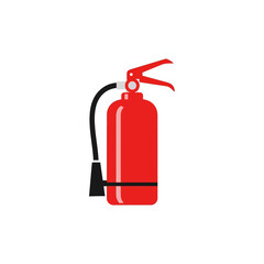 Fototapeta premium Red Fire Extinguisher Flat Vector Illustration