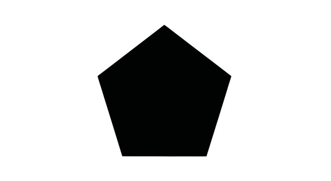 Black Silhouette of a Pentagon Shape.