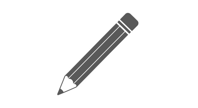 Pencil with sharp pointed tip and eraser.